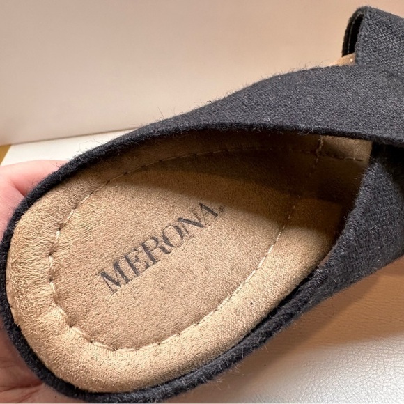 Merona Elastic Strappy Wedge Heel Sandals Black Size 9.5 - Picture 5 of 10